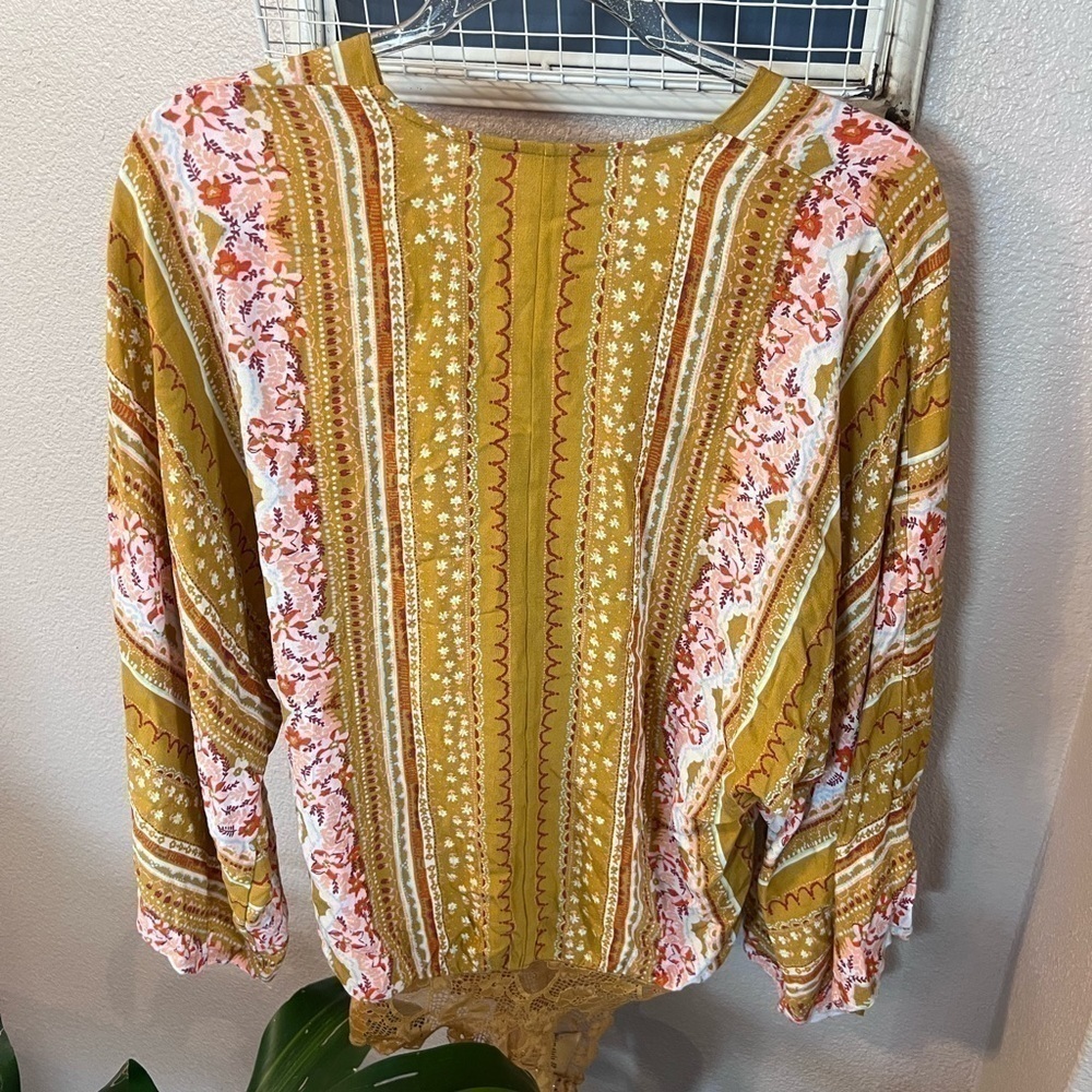 Intimately by Free People Women's Yellow Bodysuit Blouse Top Size XS - Picture 3 of 9